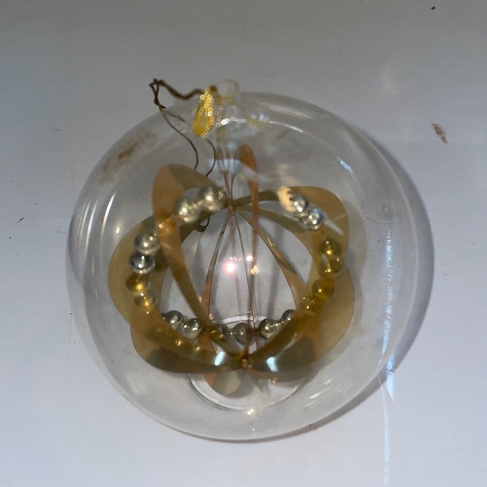 Vtg Resl Lenz Sphere Glass Ball Diorama‎  West Germany Christmas Ornament
